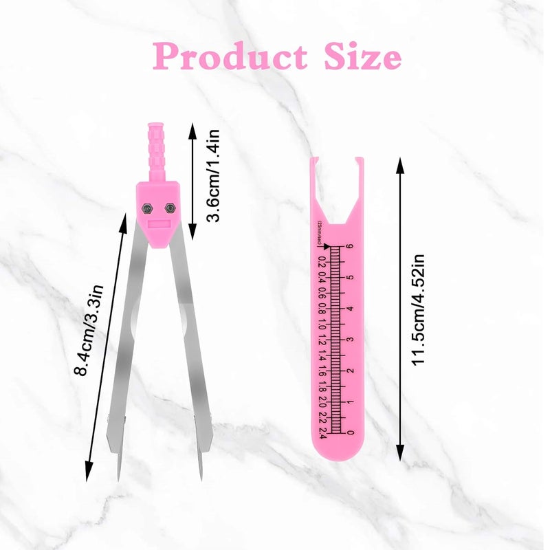 Jeffdad EKG Calipers ECG Calipers Measuring Tool Nursing or Doctor Caliper Divider for Measuring Drafting Electrocardiographs wif Ruler(Pink) - Image 2